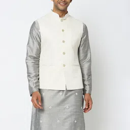 Ethnicity Woven Design Mandarin Collar Nehru Jackets-picture-14