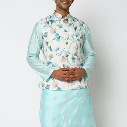 Ethnicity Woven Design Mandarin Collar Nehru Jacket-picture-52