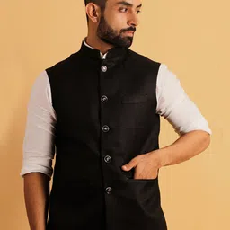 Lightpole Mandarin Collar Nehru Jacket-15