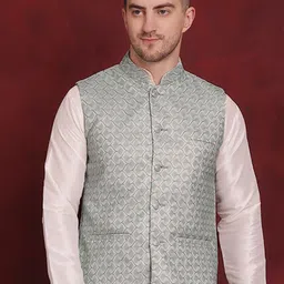 Jompers Woven Design Nehru Jackets-image-51