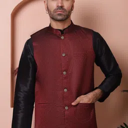 Jompers Woven Design Nehru Jackets-picture-12