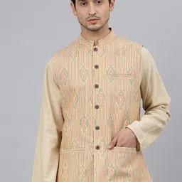 Fabindia Men Printed Cotton Nehru Jackets-picture-22