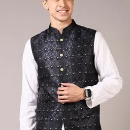 V-Mart Woven Mandarin Collar Nehru Jackets-image-27