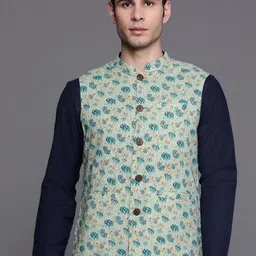 Indo Era Men Printed Nehru Jacket-image-60