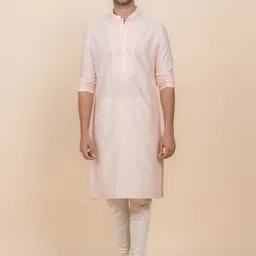 Tasva Mandarin Collar Regular Kurta With Churidar-image-46