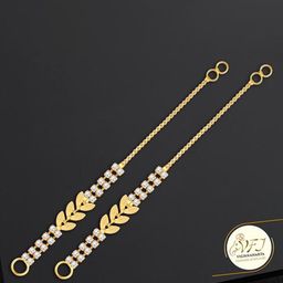 Vighnaharta Set Of 4 Gold-Plated Stone Studded Ear Cuff Earrings-31