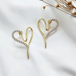 FIMBUL Heart Shaped Studs Earrings-image-58