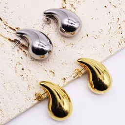 FIMBUL Set Of 2 Teardrop Shaped Lightweight Drop Earrings-17
