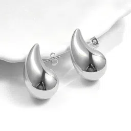 Krelin Silver-Plated Teardrop Shaped Drop Earrings-15