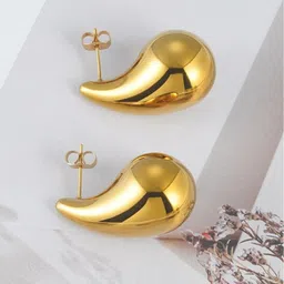 DN Creation Gold-Plated Teardrop Shaped Studs Earrings-46