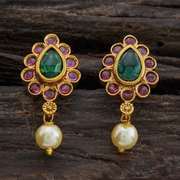 Kushal's Fashion Jewellery Gold-Plated Artificial Beads Teardrop Shaped Studs-53