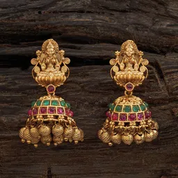 Kushal's Fashion Jewellery Gold-Plated Dome Shaped Jhumkas-33