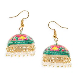 OOMPH Gold Plated Dome Shaped Jhumkas Earrings image 2