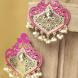 OOMPH Floral Meenakari & Kundan Chandbalis-52