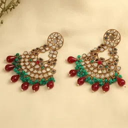 AccessHer Gold-Plated Mirror Chandbalis Earrings-picture-5