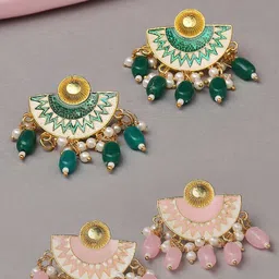 OOMPH Set Of 2 Contemporary Enamelled Chandbalis-7