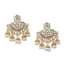 Anouk Gold-Toned & White Gold-Plated Contemporary Chandbalis Earrings-9