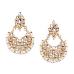 Anouk Gold-Toned & White Gold-Plated Contemporary Chandbalis Earrings-10