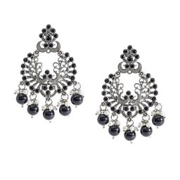 Shining Jewel - By Shivansh Silver-Plated Contemporary Oxidised Chandbalis-50
