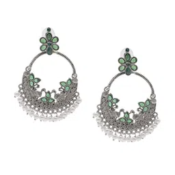 Shining Jewel - By Shivansh Silver-Plated Artificial Stones & Beads Chandbalis-picture-19