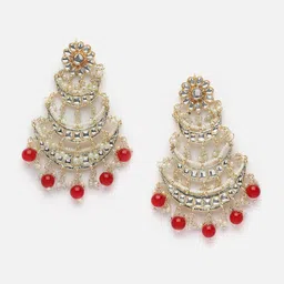 Anouk Gold-Toned Gold-Plated Pearls Contemporary Chandbalis-12