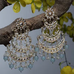 ZENEME Gold-Plated Crescent Shaped Chandbalis-11