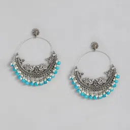 Krelin Women Silver-Plated Oxidised Circular Chandbalis Earrings-picture-12