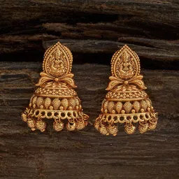 Kushal's Fashion Jewellery Gold-Plated Copper Classic Jhumkas Earrings-38