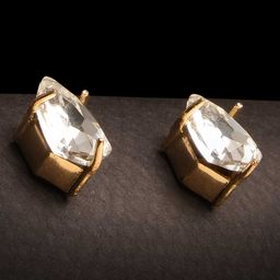 XPNSV Gold-Toned Contemporary Stud Earrings-55
