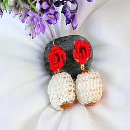 UNIVERSITY TRENDZ Gold Plated Floral Studs Earrings-image-8