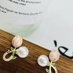 Krelin Gold Plated Floral Shaped Stud Earrings-image-80
