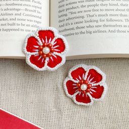 Crunchy Fashion Floral Fabric Studs Earrings-image-42