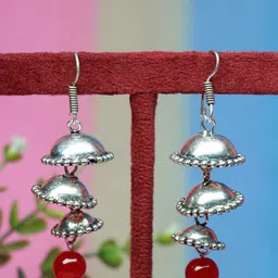 Ozanoo Silver Plated Beaded Drop Earrings-picture-48