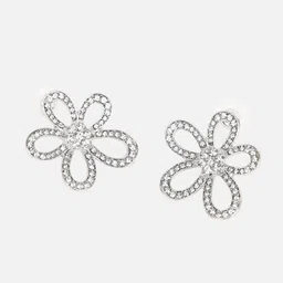Kazo Silver-Plated Stone Studded Studs Earrings-47