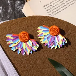 VENI Beaded Contemporary Drop Earrings-54