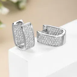 Peora Silver Plated Cubic Zirconia Studs Earrings-image-69