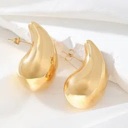 Zoey Gold Plated Teardrop Shaped Stud Earrings-4