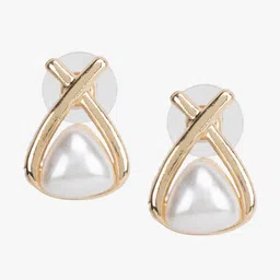 Kazo Gold-Plated Contemporary Studs Earrings-image-10