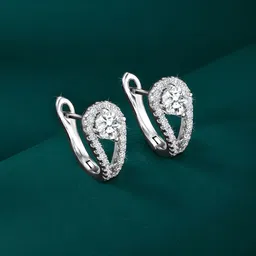 Peora Silver-Plated Cubic Zirconia Studded Contemporary Studs-image-38
