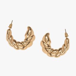 Kazo Gold-Plated Contemporary Half Hoop Earrings-29