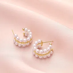 PRITA Gold-Plated Contemporary Half Hoop Earrings-10