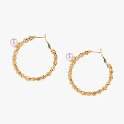 Kazo Gold Plated Contemporary Hoop Earrings-58