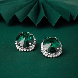 AMI Silver Plated Contemporary Stud Earrings image 1