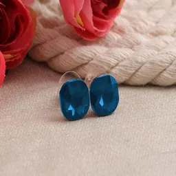 UNIVERSITY TRENDZ Gold-Plated Crystal-Studded Studs Earrings-image-7