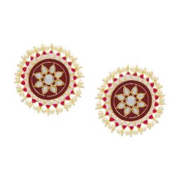 ASMITTA JEWELLERY Brown Gold-Plated Contemporary Studs Earrings-image-77