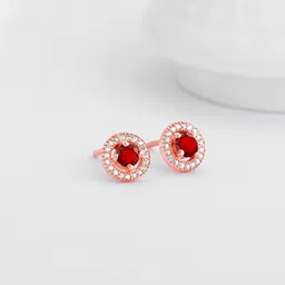 GIVA 925 Sterling Silver Rose Gold-Plated Contemporary Studs Earrings-9
