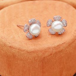 AMI Rose Gold Contemporary Studs Earrings-61