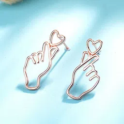 Jewels Galaxy Rose Gold-Plated Contemporary Studs Earrings-image-87