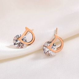 Jewels Galaxy Rose Gold-Plated CZ-Studded Contemporary Studs Earrings-42