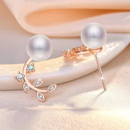 Jewels Galaxy Rose Gold-Plated Contemporary Studs Earrings-image-51